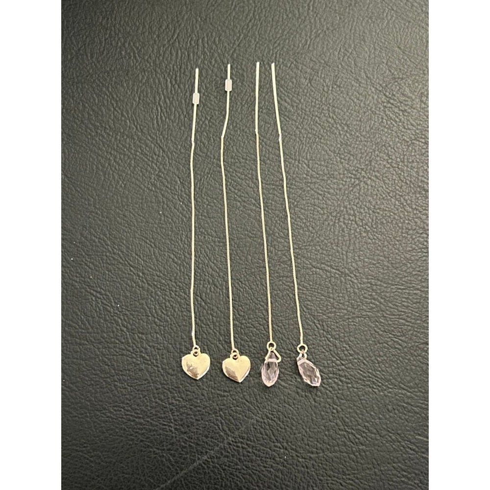 ‎2 Pairs of Threaders Earrings - Picture 3 of 4